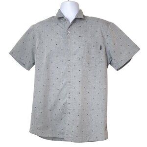 Mokuyobi Surf Men's Button-Up Shirt L Gray Pocket Casual Short Sleeve Work